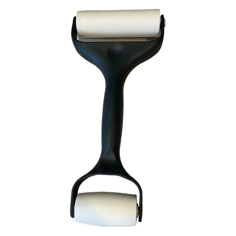 Pampered Chef Baker's Roller, Double Sided w Cleaning Tool, Gray & White #1485